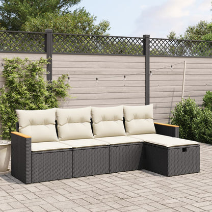 6 Piece Garden Sofa Set With Cushions Poly Rattan