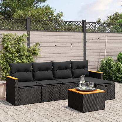 6 Piece Garden Sofa Set With Cushions Poly Rattan