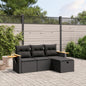 4 Piece Garden Sofa Set With Cushions Poly Rattan