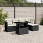 6 Piece Garden Sofa Set With Cushions Poly Rattan