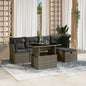 6 Piece Garden Sofa Set With Cushions Poly Rattan