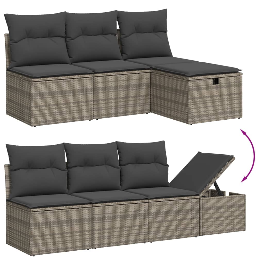 8 Piece Garden Sofa Set With Cushions Poly Rattan