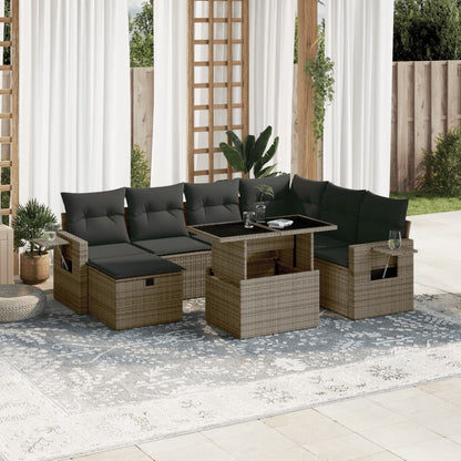 8 Piece Garden Sofa Set With Cushions Poly Rattan
