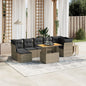 8 Piece Garden Sofa Set With Cushions Grey Poly Rattan