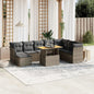9 Piece Garden Sofa Set With Cushions Poly Rattan
