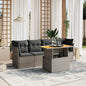 5 Piece Garden Sofa Set With Cushions Poly Rattan