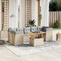 8 Piece Garden Sofa Set With Cushions Grey Poly Rattan