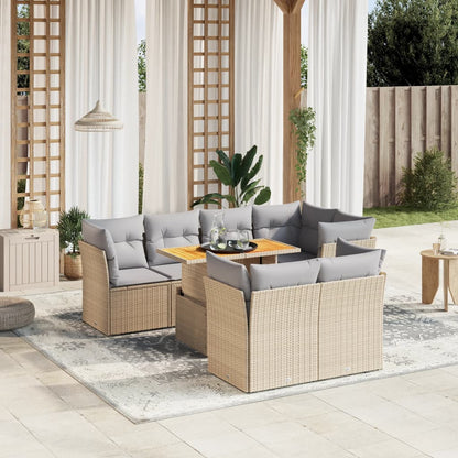 8 Piece Garden Sofa Set With Cushions Grey Poly Rattan