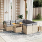 9 Piece Garden Sofa Set With Cushions Grey Poly Rattan