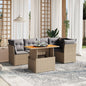 5 Piece Garden Sofa Set With Cushions Grey Poly Rattan