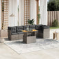 7 Piece Garden Sofa Set With Cushions Grey Poly Rattan