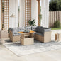 7 Piece Garden Sofa Set With Cushions Grey Poly Rattan