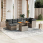 8 Piece Garden Sofa Set With Cushions Grey Poly Rattan