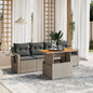 5 Piece Garden Sofa Set With Cushions Poly Rattan