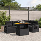 6 Piece Garden Sofa Set With Cushions Grey Poly Rattan