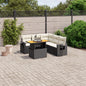 6 Piece Garden Sofa Set With Cushions Grey Poly Rattan