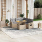 6 Piece Garden Sofa Set With Cushions Grey Poly Rattan
