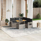 6 Piece Garden Sofa Set With Cushions Grey Poly Rattan