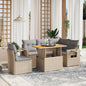 6 Piece Garden Sofa Set With Cushions Grey Poly Rattan