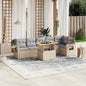 7 Piece Garden Sofa Set With Cushions Grey Poly Rattan