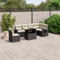 7 Piece Garden Sofa Set With Cushions Grey Poly Rattan