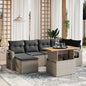 7 Piece Garden Sofa Set With Cushions Poly Rattan