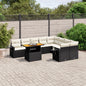 10 Piece Garden Sofa Set With Cushions Grey Poly Rattan