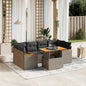 6 Piece Garden Sofa Set With Cushions Poly Rattan Acacia