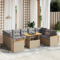 10 Piece Garden Sofa Set With Cushions Poly Rattan