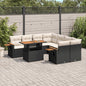 9 Piece Garden Sofa Set With Cushions Poly Rattan Acacia