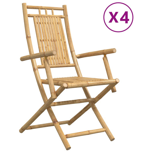 Folding Garden Chairs 4 Pcs 53X66X99 Cm Bamboo