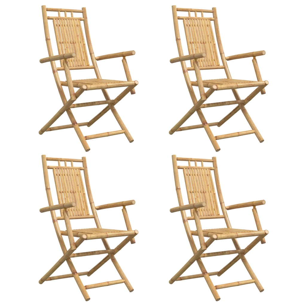 Folding Garden Chairs 4 Pcs 53X66X99 Cm Bamboo
