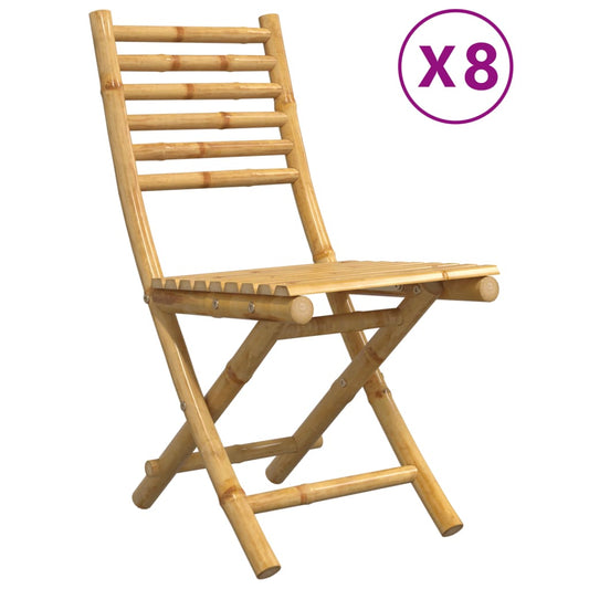 Folding Garden Chairs 8 Pcs 43X54X88 Cm Bamboo
