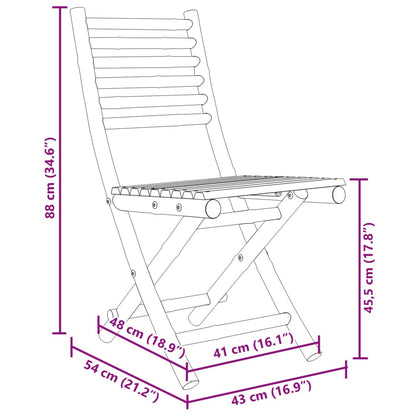 Folding Garden Chairs 8 Pcs 43X54X88 Cm Bamboo