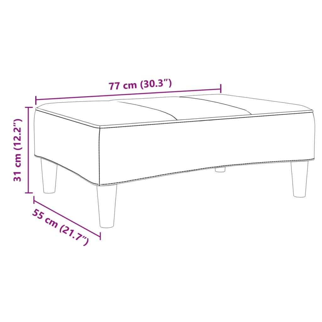 Footstool 77X55X31 Cm Fabric