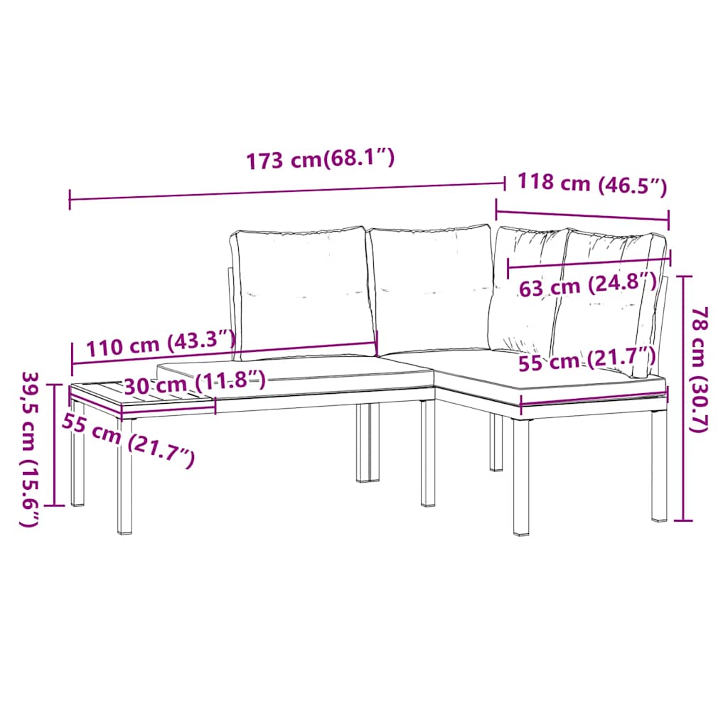 Garden Benches 2 Pcs With Cushions Black Powder-Coated Steel
