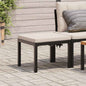 Garden Stool With Cushion Black Powder-Coated Steel