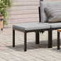 Garden Stool With Cushion Black Powder-Coated Steel