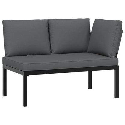 Garden Bench With Cushions Black Aluminium