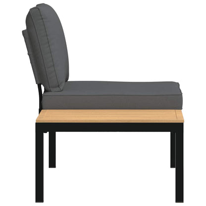 Garden Bench With Cushions Black Aluminium
