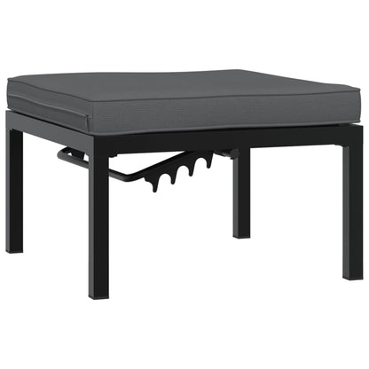 Garden Stool With Cushion Black Aluminium