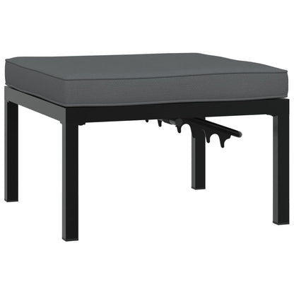 Garden Stool With Cushion Black Aluminium