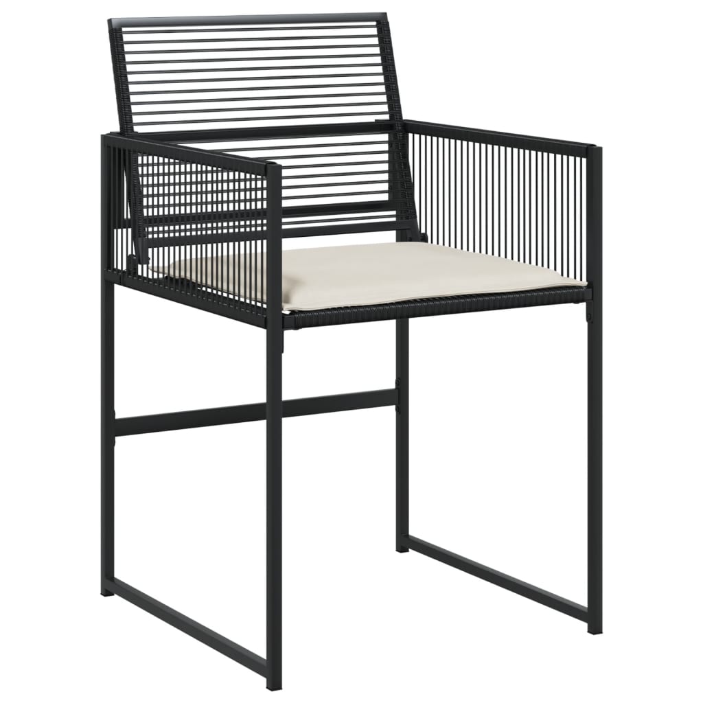 Garden Chairs With Cushions 4 Pcs Black Poly Rattan
