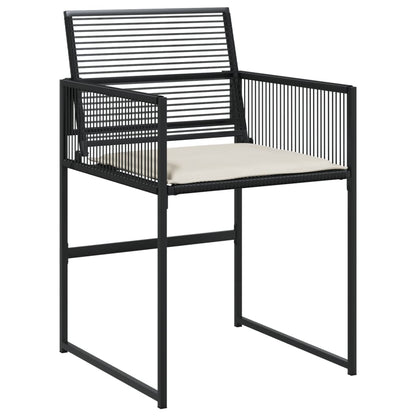Garden Chairs With Cushions 4 Pcs Black Poly Rattan