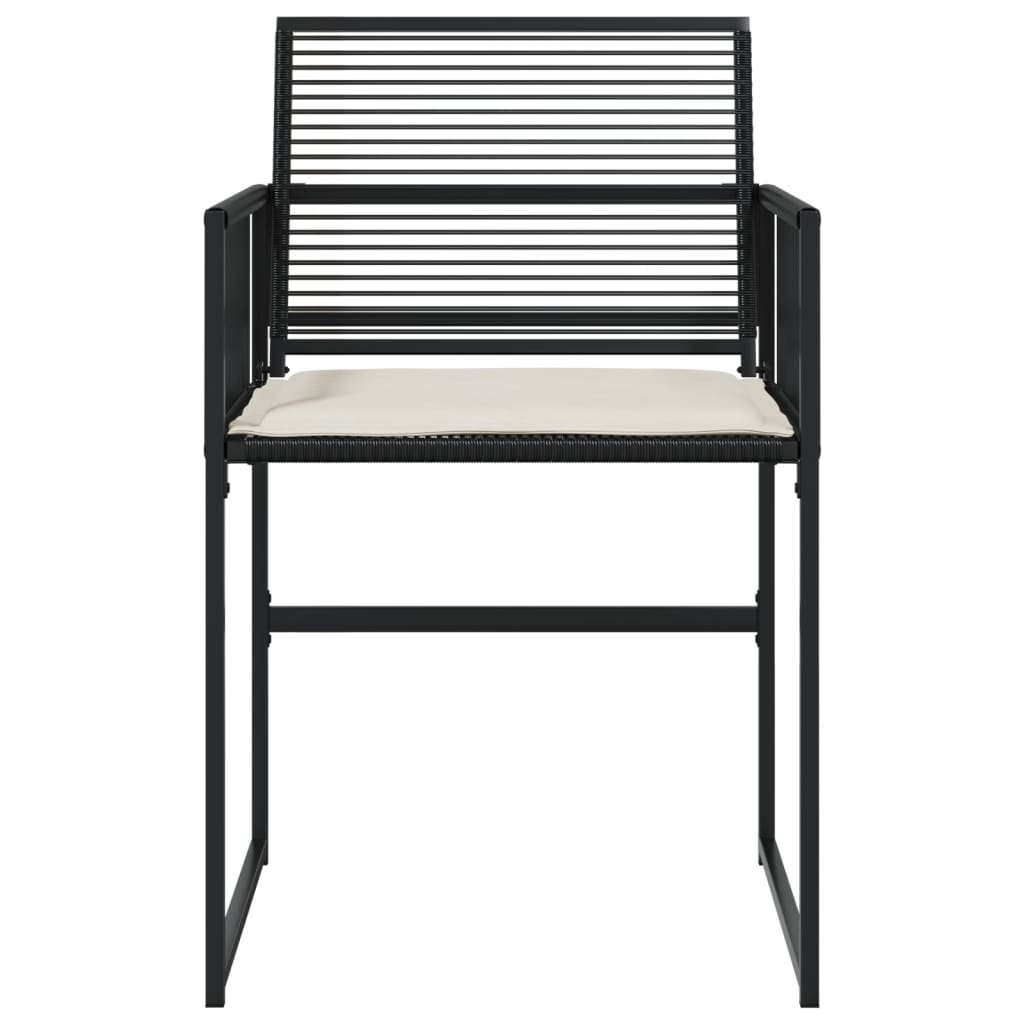 Garden Chairs With Cushions 4 Pcs Black Poly Rattan