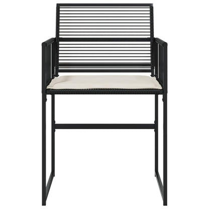 Garden Chairs With Cushions 4 Pcs Black Poly Rattan
