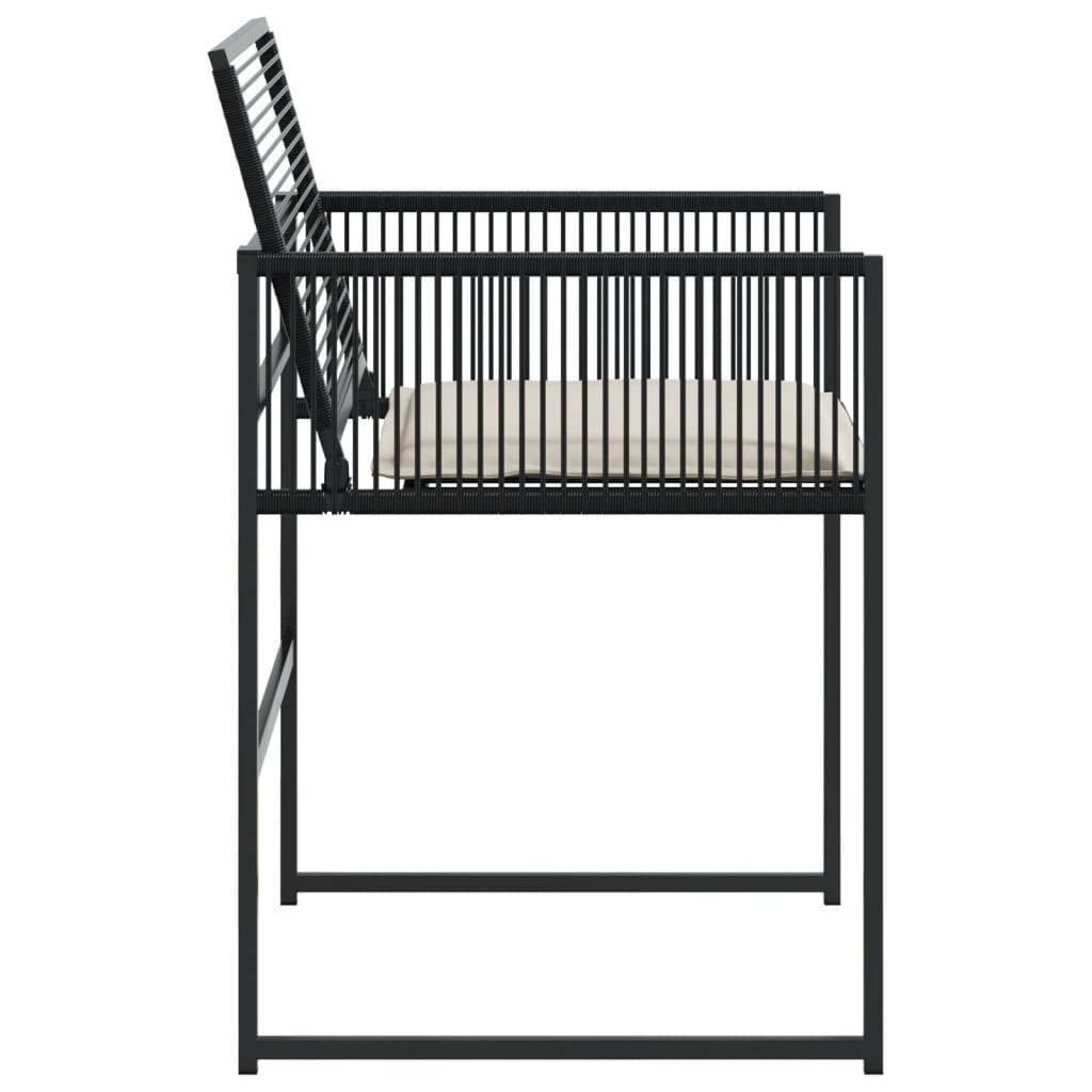 Garden Chairs With Cushions 4 Pcs Black Poly Rattan