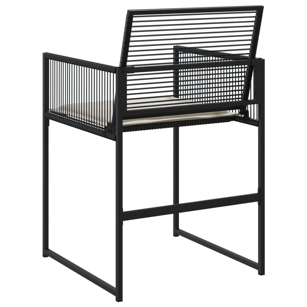 Garden Chairs With Cushions 4 Pcs Black Poly Rattan