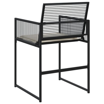 Garden Chairs With Cushions 4 Pcs Black Poly Rattan