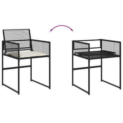 Garden Chairs With Cushions 4 Pcs Black Poly Rattan